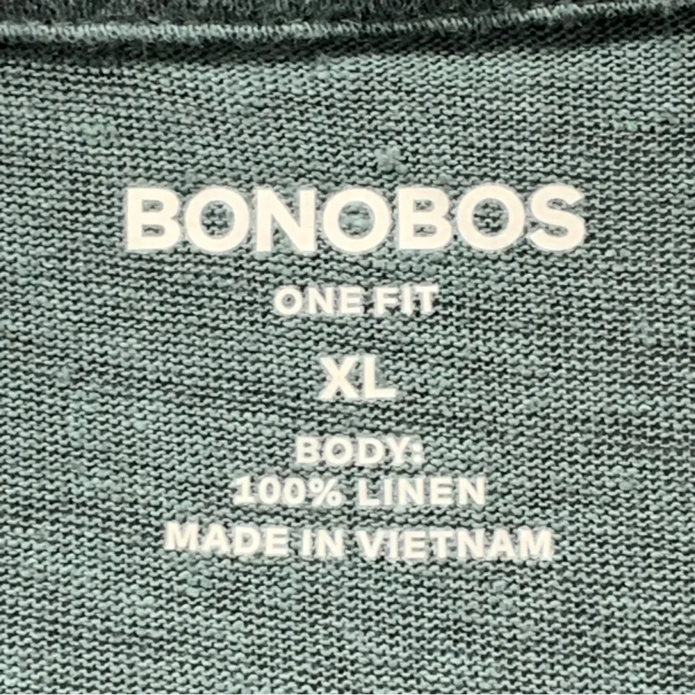Bonobos Linen Polo Shirt Sage Green Solid Pullover V-Neck Collared Men’s Size XL - Picture 2 of 9